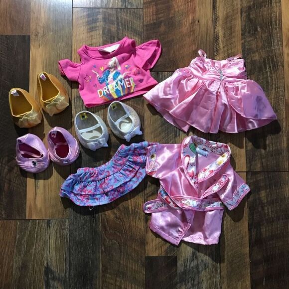 Build a bear workshop clothing and shoes lot high heels robe dress skirt shirt - Picture 1 of 4